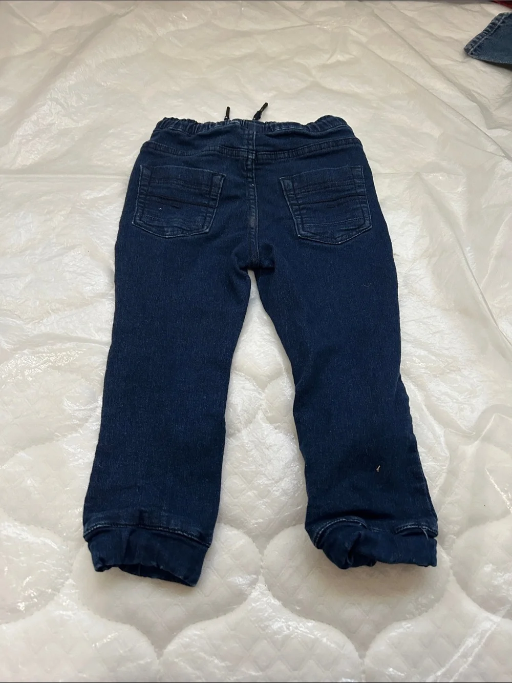 Toddler Navy Pull-On Jogger Jeans with Elastic Waist